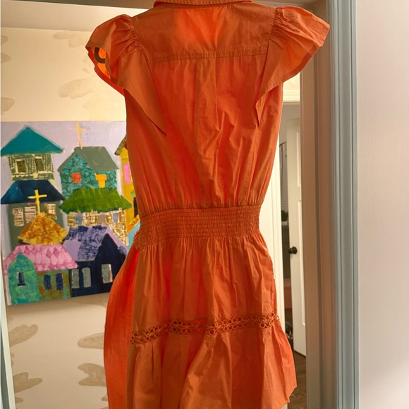 Vibrant Orange Ruffled Dress - Picture 3 of 4
